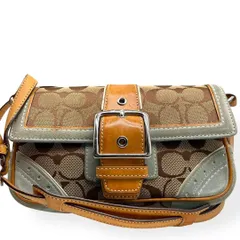 良品　希少　COACH コーチ　ショルダーバッグ　ソーホー　キャンバス　レザー