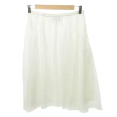 アンタイトル UNTITLED フレア スカート ひざ丈 無地 薄手 4 約XLサイズ 白 ホワイト ■GY61