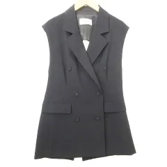 フレイアイディー FRAY I.D ダブルボタン ベスト ロング ジレ 0 黒 ブラック