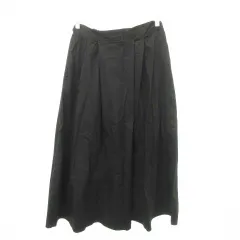 クラシカル エルフ ロング スカート フレア 無地 ウエストゴム 薄手 XLサイズ 黒 ブラック MMT