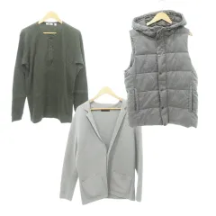 ユニクロ UNIQLO 3点セット おまとめ Lサイズ トップス カーディガン 中綿 ベスト グレー系 オリーブ MMT