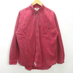 H■90s■リーバイス/Levi's 長袖ボタンダウンシャツ【L】赤/MENS■121【中古】