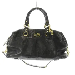 コーチ COACH ハンドバッグ 2way ショルダーバッグ レザー 革 シボ革 ロゴ 黒 ブラック 12949 /CK16 ■GY18