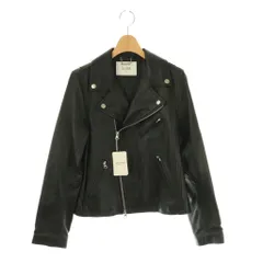 スローブ イエナ SLOBE IENA  レザー ダブル ライダースジャケット ブルゾン 羊革 40 ブラック /ES ■OS