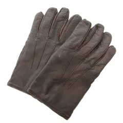 コーチ COACH レザーグローブ 手袋 内側カシミヤ 羊革 シープスキン L 茶 ダークブラウン /GV