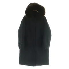 アーバンリサーチ URBAN RESEARCH ロングダウンコート フード ラクーンファー F ブラック /MY ■OS