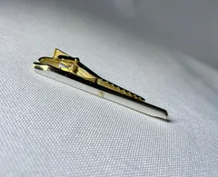 美品 Burberry バーバリー ホースナイトロゴ 騎士デザイン 艶消しスターリングシルバー＆ゴールド ネクタイピン タイピン タイバー