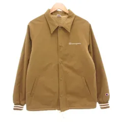 チャンピオン CHAMPION 美品 コーチジャケット L 裏ボア ロゴ 刺繍 裾ドロスト 茶 ブラウン /AE