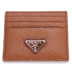 PRADA サフィアーノトライアングル カードケース ボルドー系 - メルカリ