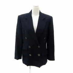 ラルフローレン RALPH LAUREN テーラードジャケット ミドル丈 ダブルボタン 総裏地 無地 11 紺 ネイビー /SY32 ■GY53