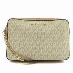 マイケルコース MICHAEL KORS ジェットセットアイテム JET SET ITEM ショルダーバッグ レザー チェーン シグネチャー 総柄 ロゴ ゴールド金具 アイボリー 茶色 ブラウン 35F8GTTC3B /XZ ■GY13