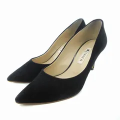 ダイアナ DIANA パンプス ポインテッドトゥ スエード ヒール 22cm 黒 ブラック /JS