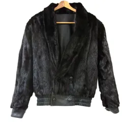 美品◆ミンク本毛皮×レザー リバーシブル ジャケット ブルゾン リアルファー 本革 メンズ