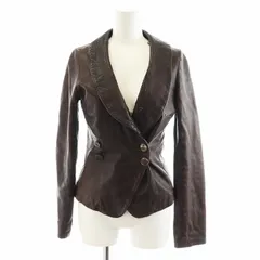 ジョルジオブラット GIORGIO BRATO レザージャケット 革ジャン 羊革 ラムレザー アンゴラ混 絹 シルク 38 S 茶 ブラウン /AN23