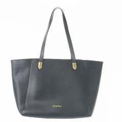 サマンサタバサ Samantha Thavasa トートバッグ 肩掛け PVC ロゴ ゴールド金具 紺 ネイビー /AO10 ■GY18