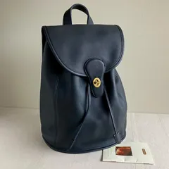 Vintage Coach Classic Backpack Dark Navy Leather USA