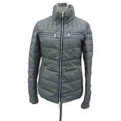 ハイダウェイ ニコル HIDEAWAYS ダウンジャケット ミドル丈 48 M 黒 ブラック オフホワイト チェック柄 /HO36 ■GY61