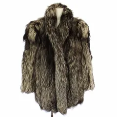 ノーブランド ファーコート シルバーフォックス 毛皮 アウター 11 ブラウン /TK ■MT ■GY18