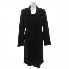 コムサイズム COMME CA ISM スーツ セットアップ フォーマル ジャケット ワンピース 半袖 ロング L 黒 ブラック /FF