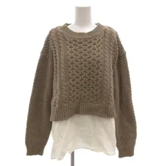 サマンサモスモス SM2 ニット セーター ドッキング 長袖 F 茶 ブラウン /FF