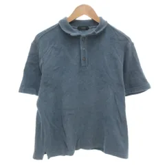【美品】ザノーネ ニット ポロシャツ 半袖 48 ネイビー ホワイト ニットシャツ CHOYA URBAN STYLE ニット 鹿の子ニット 半袖 ポロシャツ