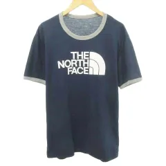 ザノースフェイス THE NORTH FACE プリント ロゴ Tシャツ 半袖 NT81570 薄手 XLサイズ 紺 ネイビー ■GY61