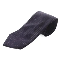 プラダ PRADA シルク ドット柄 ネクタイ 黒 ブラック 紫