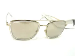 CHANEL シャネル サングラス ココマーク 4241 シルバー クリアベージュ プラスチック ユニセックス ミラーレンズ 美品【本物保証】 CHANEL シャネル サングラス ココマーク 4241 シルバー クリアベージュ