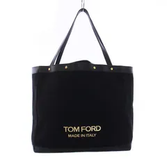 トムフォード TOM FORD TEXTURED CANVAS TOTE BAG 2WAY トートバッグ ハンドバッグ ロゴ 黒 ブラック /KH ☆AA★のサムネイル