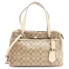 コーチ COACH シグネチャー 2WAY ショルダーバッグ ハンドバッグ PVC F32838 ブラウン系