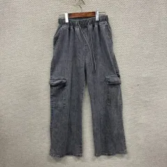 ヴィンテージ グレー デニムパンツ カーゴ ブラックデニム F M07931