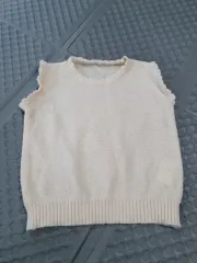 アイボリー ニット ノースリーブ ベスト