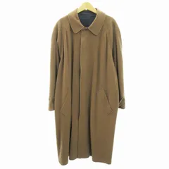 エルメネジルドゼニア Ermenegildo Zegna リバーシブル ステンカラーコート カシミヤ シルク ロング丈 46 茶 紺 ブラウン ネイビー 0702 ●ECO