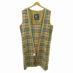 バーバリーズ Burberrys ヴィンテージ ライナー ベスト ロングジレ ノバチェック ウール 英国製 ベージュ 0809 ●ECO