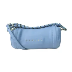 リプレイ REPLAY 美品 2WAY ハンドバッグ ショルダーバッグ 編み込み チェーン ロゴ 青 ブルーのサムネイル