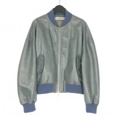 ジェイダブリューアンダーソン JWアンダーソン J.W.ANDERSON レザー ボンバージャケット ブルゾン クロップド S GREY LJ0007LT0025929