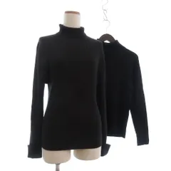 23区 オンワード樫山 2点 セット ニット セーター 長袖 タートルネック ウール 茶 ブラウン 黒 ブラック 44