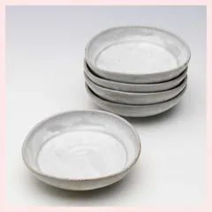 ＜特価＞（７枚セット）瀬戸焼　粉引　平鉢揃　※陶器,シリーズ,高級感,レトロモダン,可愛い,使い込み,育てる,超ロングセラー,白,無地,シンプル,吸水性,色の変化,御本手,ピンホール,鉄粉,お皿