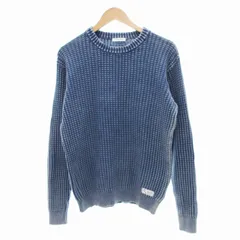 ベイフロー BAYFLOW ワッフル リブニット 長袖 ロゴタグ クルーネック 2 青 /JS
