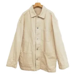 無印良品 良品計画 木の実から作ったカポック混 デニム カバーオール ジャケット M 生成り ライトベージュ