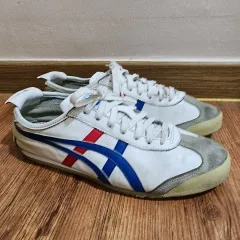 (クリーニング済) オニツカタイガー メキシコ66 白ブルー スニーカー 275mm