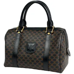 セリーヌ CELINE マカダム柄 ハンドバッグ ミニ ボストンバッグ ハンドバッグ コーティングキャンバス ブラック レディース 【中古】