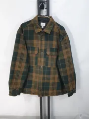 H&M(エイチアンドエム) シャツ ジャケット フランネル キルトダウン裏地 ブラウン/グリーン CHECK XL