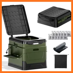 【新品】 【防災士監修 & 強化型】 簡易トイレ 携帯トイレ ポータブルトイレ 非常用トイレ 防災グッズ 耐荷重180kg 持ち運び易い 組み立て簡単 多用途 一台５役 コンパクサイズ 汚物袋付きX12 防災トイレ 15年長期保管可能 地震/災害/アウトド 0