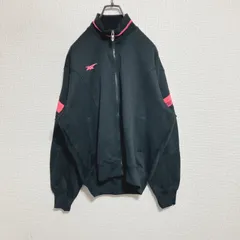 【稀少】90s asics アシックス　トラックジャケットジャージ　黒ピンク　L