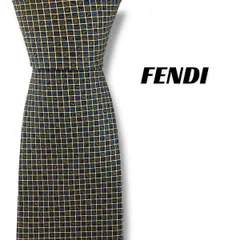 【7757】良品！フェンディ　ネクタイ　ブルー系　ロゴ柄