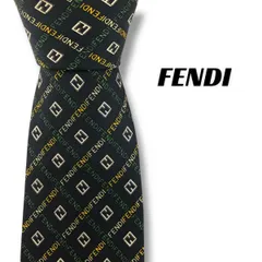 【7763】美品ー良品！フェンディ　ネクタイ　ブラック系　FF ロゴ柄