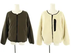 フリークスストア FREAKS STORE リバーシブルボアブルゾン ジャケット ジップアップ S チャコールグレー ブラック /DO ■OS