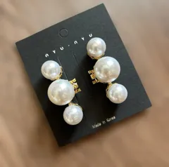 帯留 鼻緒アクセサリー 3連パール×2個