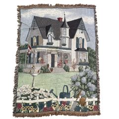 希少】vintageラグマット フクロウ花アート タペストリーブランケット 